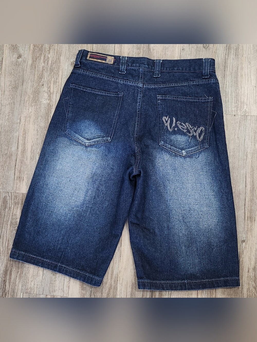 Y2k Willie Esco Duns Denim Shorts Jorts Size 36x15 Baggy Hip Hop Vintage